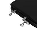 Elongated Wood Closed Front Toilet Seat in Black 