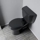 Elongated Wood Closed Front Toilet Seat in Black 
