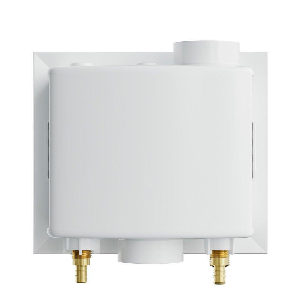 Jones Stephens White Quarter Turn Valve 1/2 in. Washing Machine Supply Box, Center Outlet 