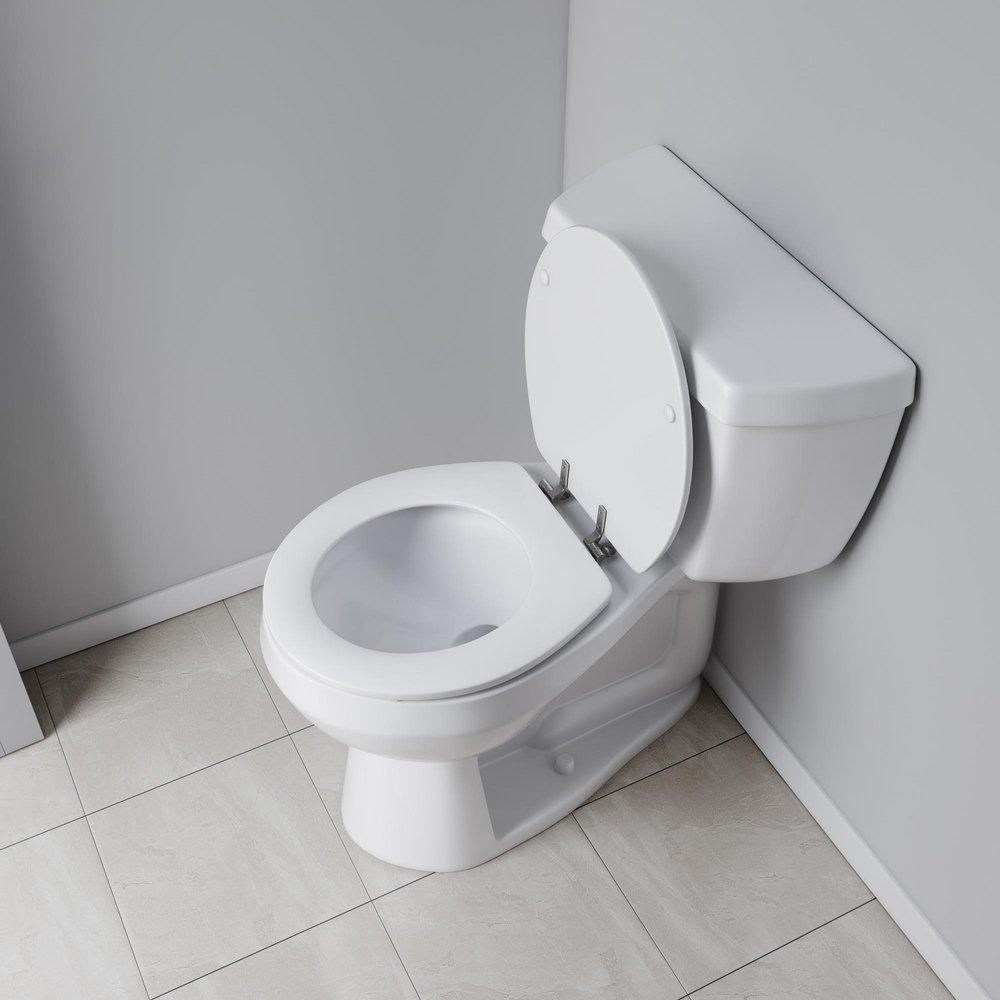 Round Closed-Front Toilet Seat and Lid in White Wood image number 5