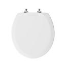 Round Closed-Front Toilet Seat and Lid in White Wood 