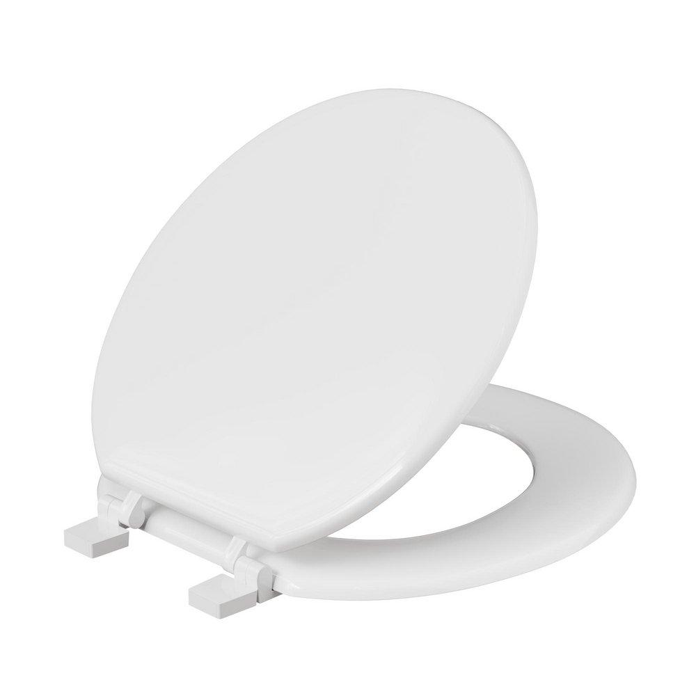 Jones Stephens White Round Closed Front Toilet Seat with Cover 