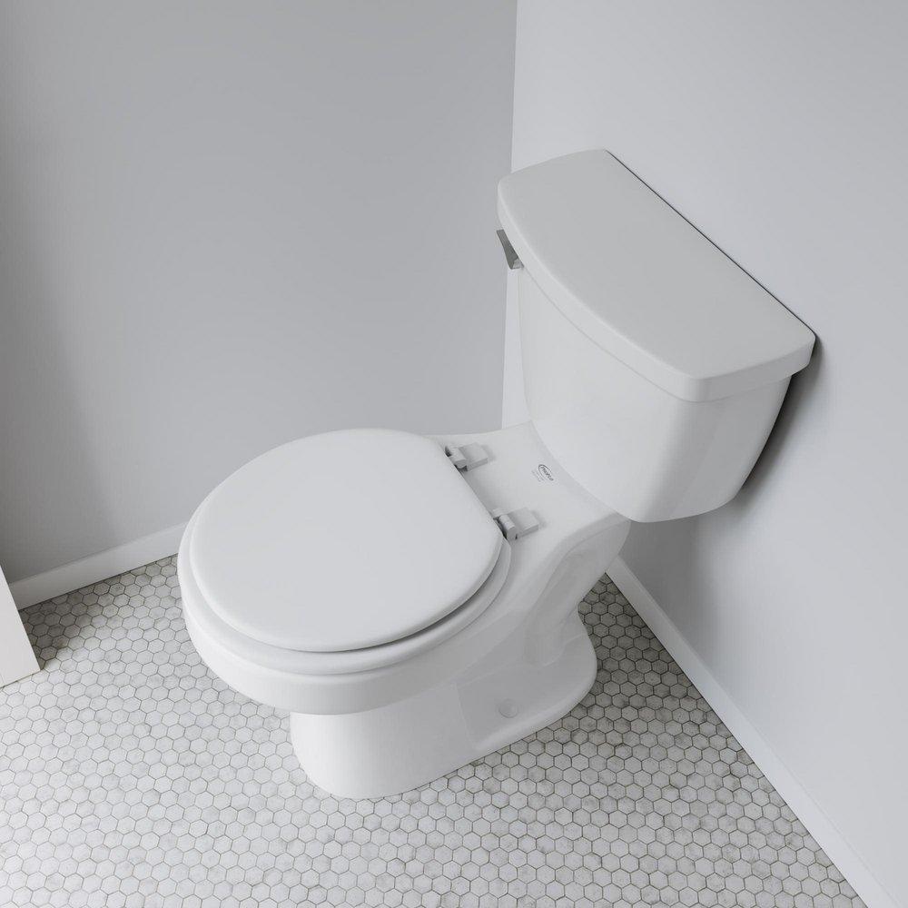 Jones Stephens White Round Closed Front Toilet Seat with Cover 
