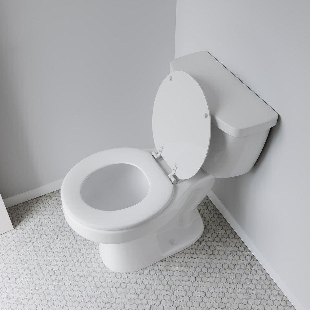 Jones Stephens White Round Closed Front Toilet Seat with Cover 