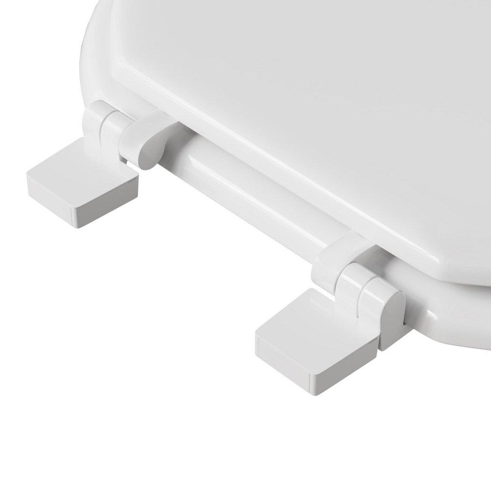 Jones Stephens White Round Closed Front Toilet Seat with Cover 