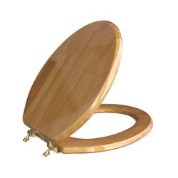 Elongated Closed-Front Toilet Seat and Lid in Natural Oak Wood with Piano Finish