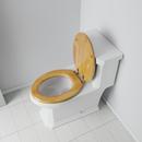 Elongated Closed-Front Toilet Seat and Lid in Natural Oak Wood with Piano Finish 