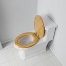 Elongated Closed-Front Toilet Seat and Lid in Natural Oak Wood with Piano Finish 