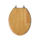 Elongated Closed-Front Toilet Seat and Lid in Natural Oak Wood with Piano Finish 