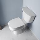 Round Closed-Front Toilet Seat and Lid in White Wood with Square Front 