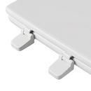 Round Closed-Front Toilet Seat and Lid in White Wood with Square Front 