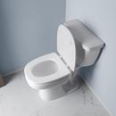 Round Closed-Front Toilet Seat and Lid in White Wood with Square Front 