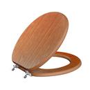 Round Closed-Front Toilet Seat and Lid in Oak Wood image number 11