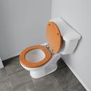 Round Closed-Front Toilet Seat and Lid in Oak Wood 