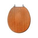 Round Closed-Front Toilet Seat and Lid in Oak Wood 