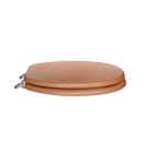 Round Closed-Front Toilet Seat and Lid in Oak Wood 