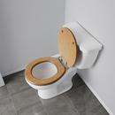 Round Closed-Front Toilet Seat and Lid in Oak Wood 
