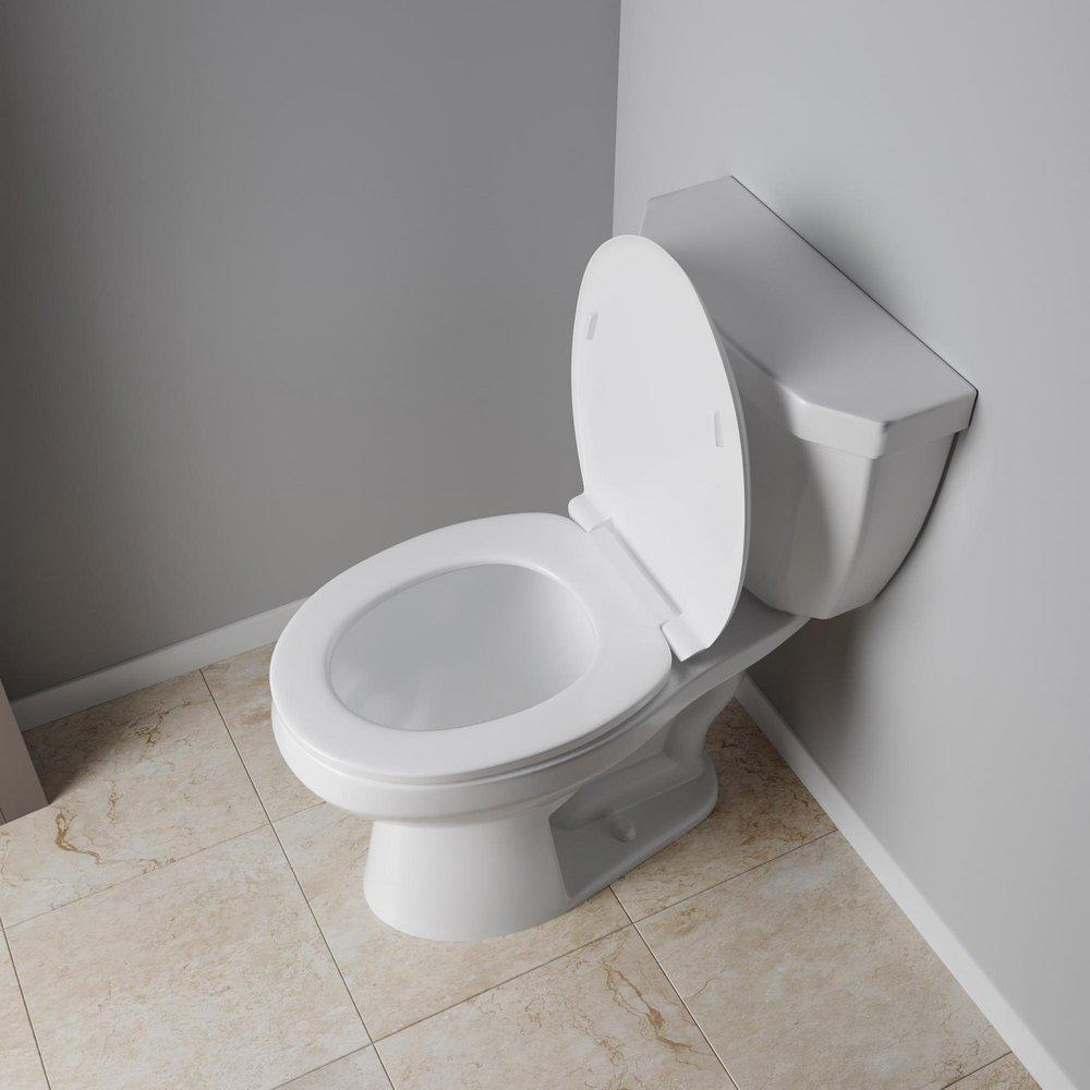 Elongated Closed Front Toilet Seat with Cover in White 