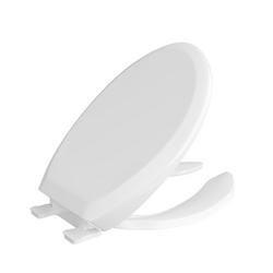 Elongated Open Front Toilet Seat with Cover in White