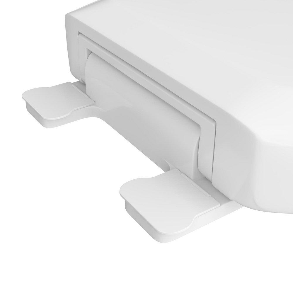 Elongated Open Front Toilet Seat with Cover in White 