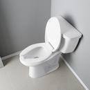 Elongated Open Front Toilet Seat with Cover in White 