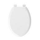 Elongated Open Front Toilet Seat with Cover in White 