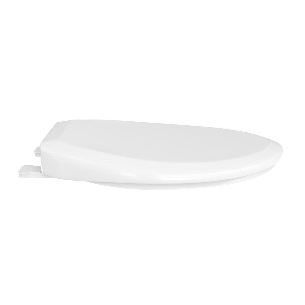 Elongated Open Front Toilet Seat with Cover in White 