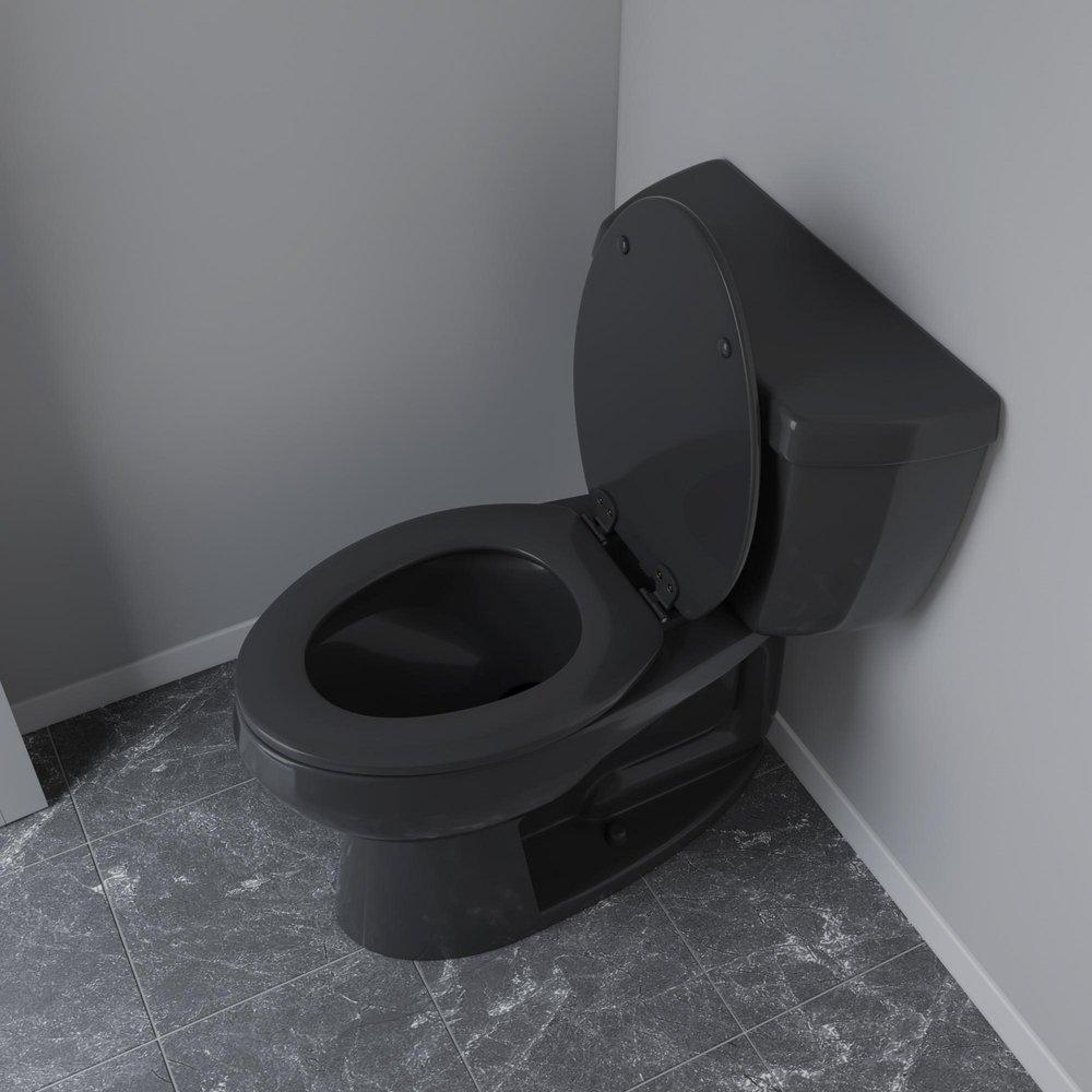 Elongated Closed-Front Toilet Seat and Lid in Black Wood image number 6