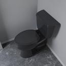 Elongated Closed-Front Toilet Seat and Lid in Black Wood 