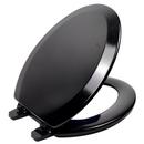 Elongated Closed-Front Toilet Seat and Lid in Black Wood 