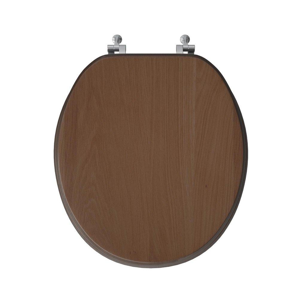 Round Closed-Front Toilet Seat and Lid in Natural Oak with Piano Finish image number 0