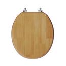 Round Closed-Front Toilet Seat and Lid in Natural Oak with Piano Finish 
