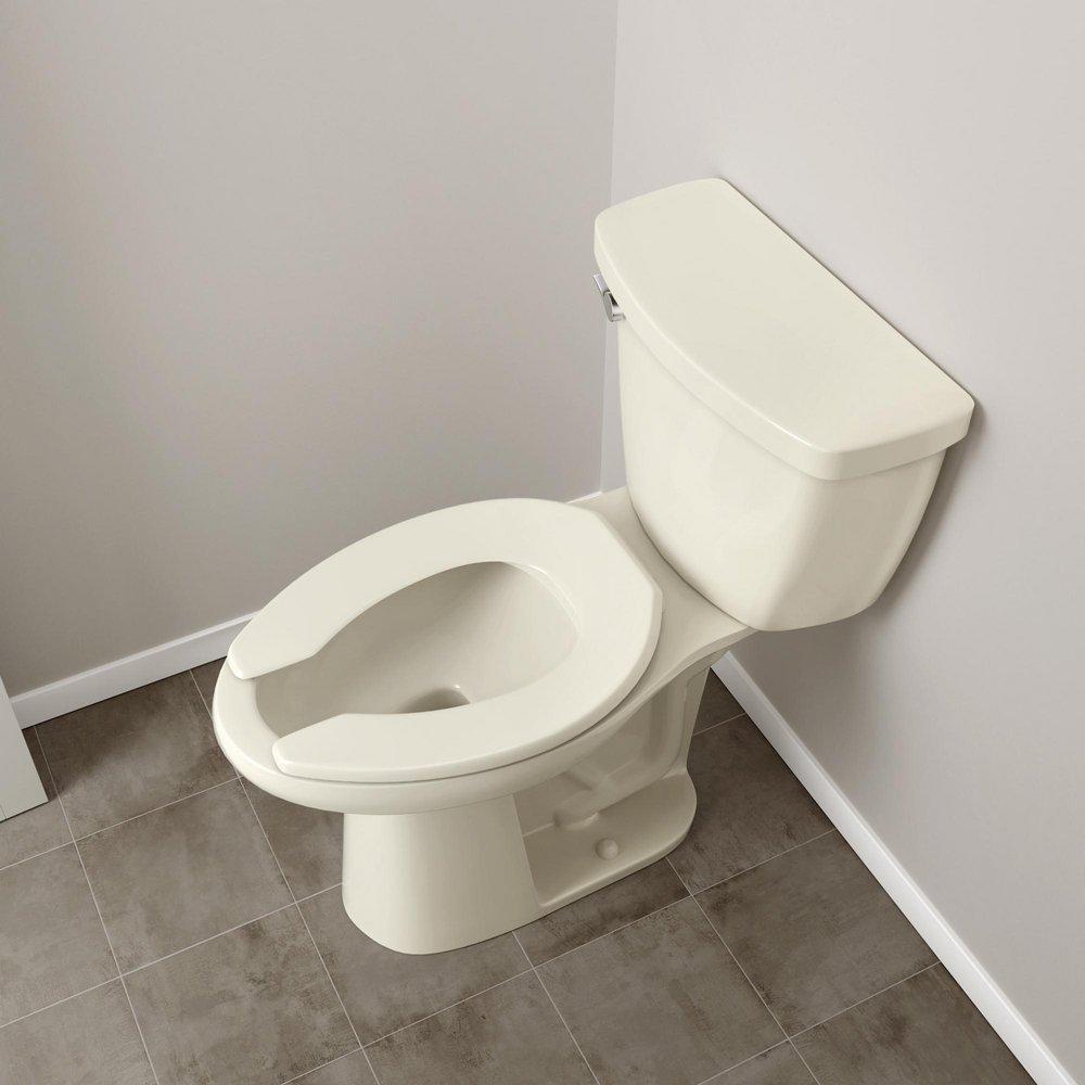 Elongated Open Front Toilet Seat Less Cover in Bone 