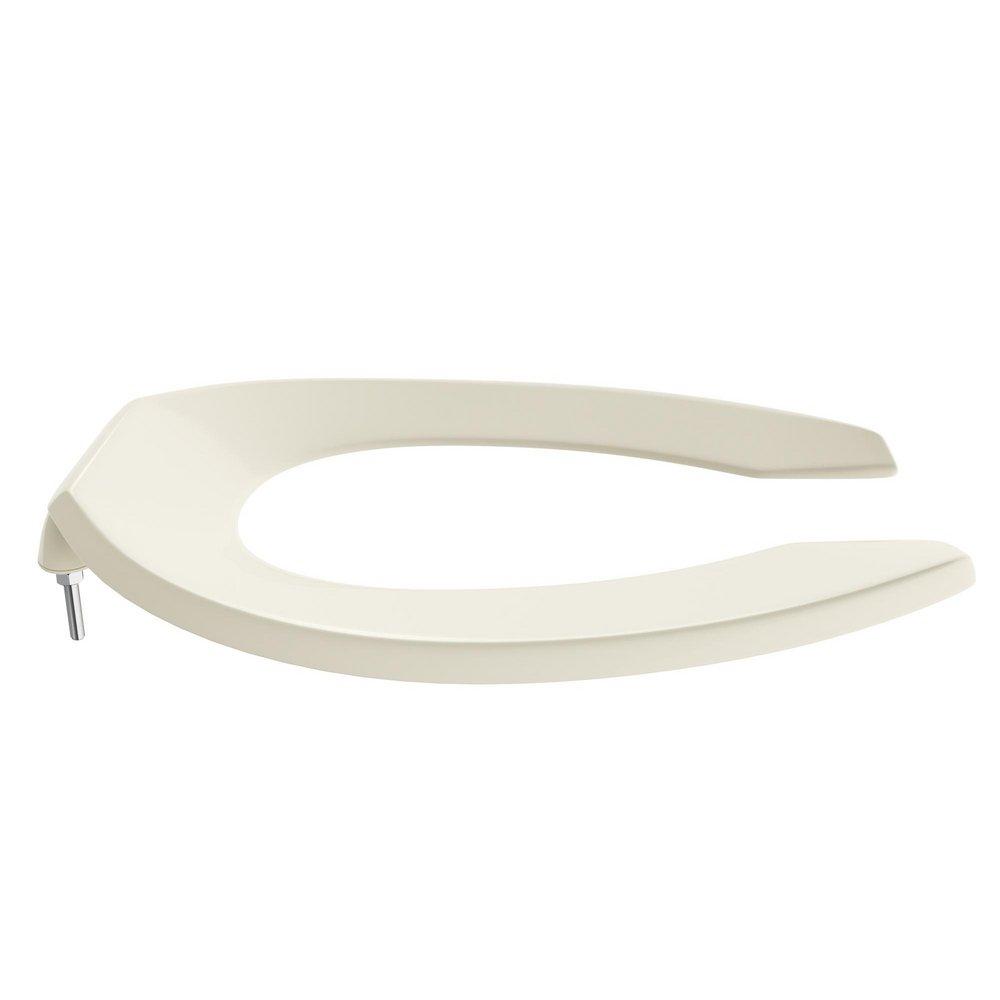 Elongated Open Front Toilet Seat Less Cover in Bone 