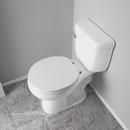 Round Wood Closed Front Bead Board Toilet Seat in White 