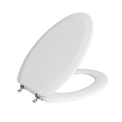 Elongated Closed Front with Cover Toilet in White with Chrome