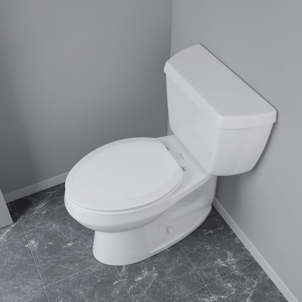 Jones Stephens White Elongated Closed Front with Cover Toilet 
