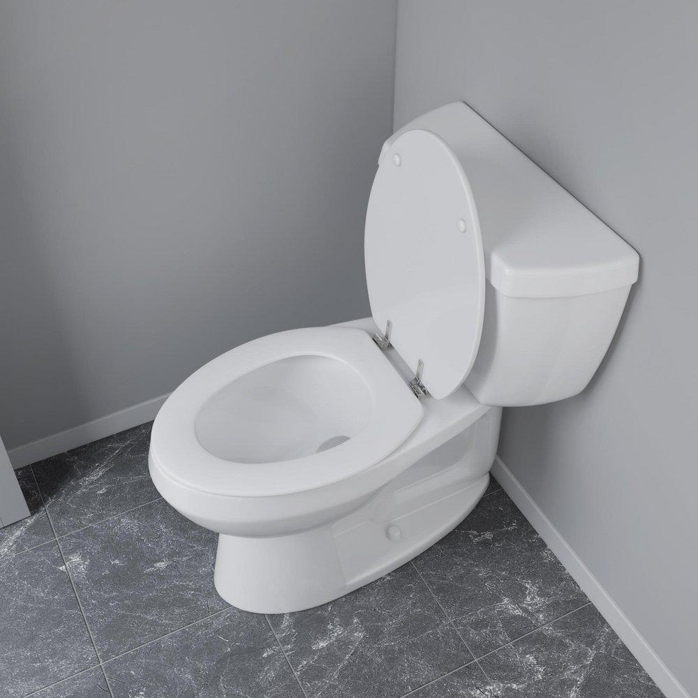 Jones Stephens White Elongated Closed Front with Cover Toilet 