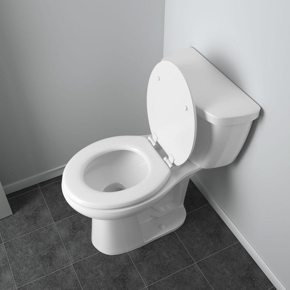 Jones Stephens White Round Closed Front with Cover Toilet Seat 