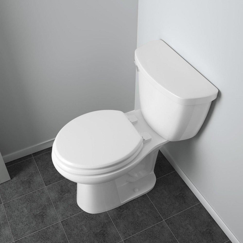 Jones Stephens White Round Closed Front with Cover Toilet Seat 