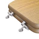 Elongated Wood Closed Front Toilet Seat in Natural Oak with Brushed Nickel Hinges 