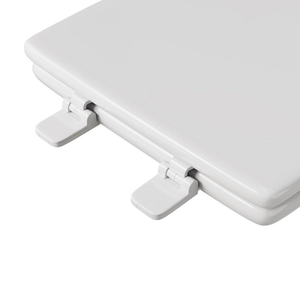 Elongated Square Closed Front Wood Toilet Seat with Cover 