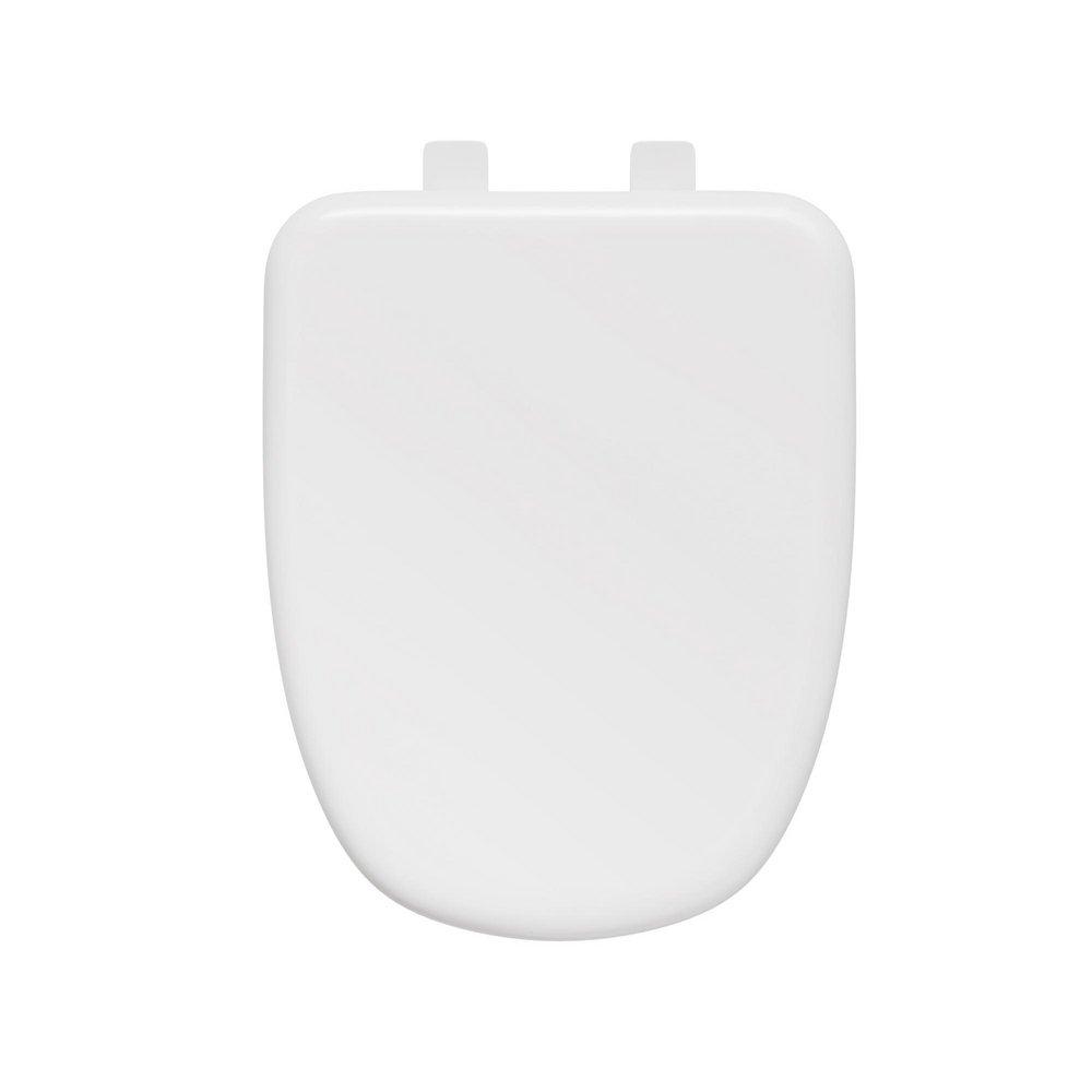 Elongated Square Closed Front Toilet Seat in White 