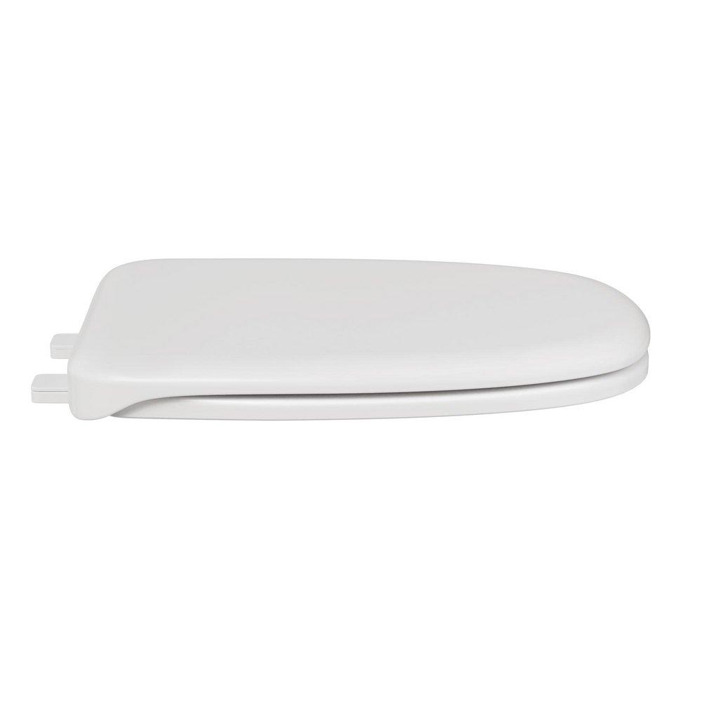 Elongated Square Closed Front Toilet Seat in White 