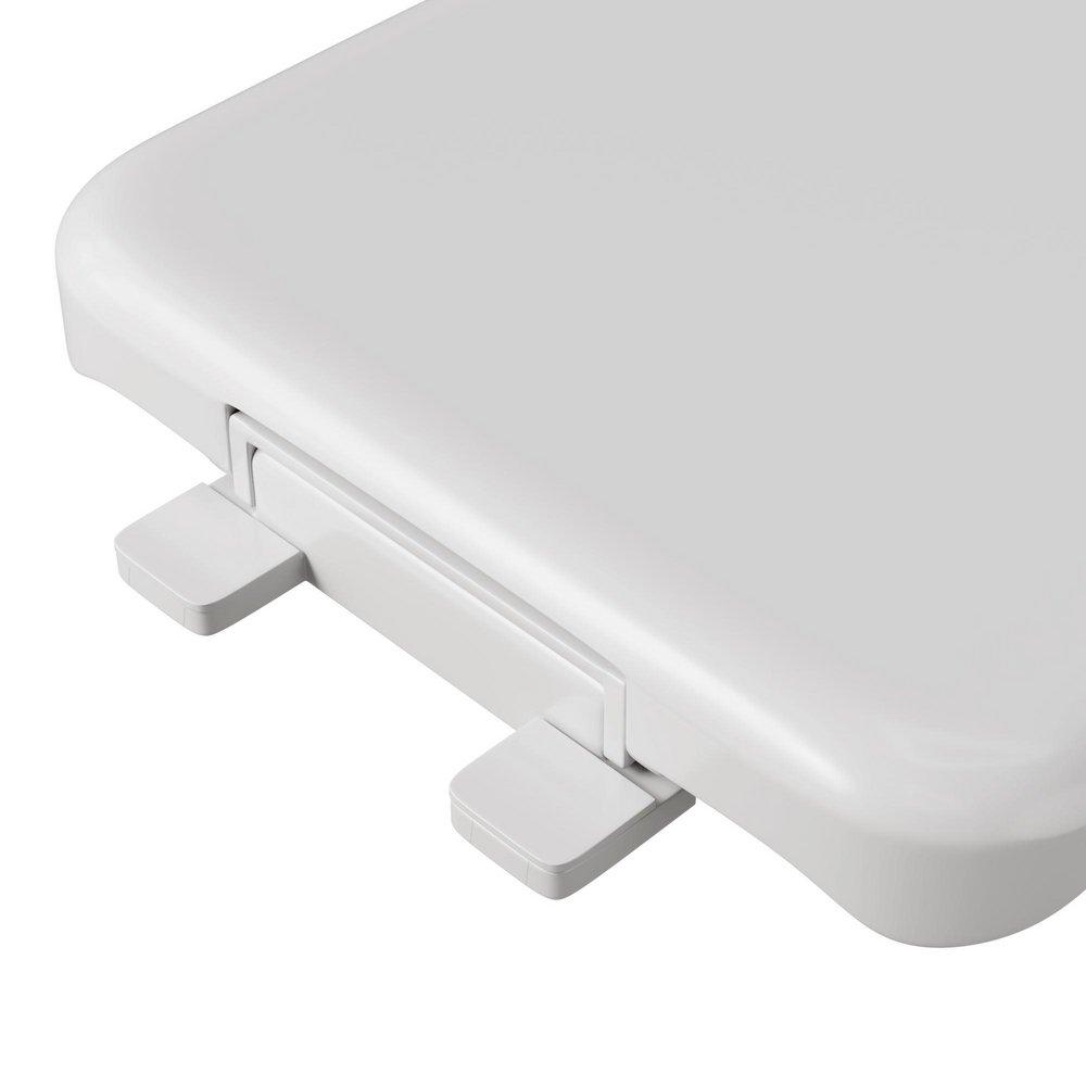 Elongated Square Closed Front Toilet Seat in White 