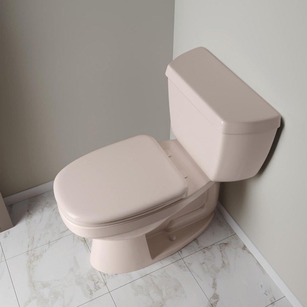 Elongated Square Closed Front Toilet Seat with Slow-Close in Bone 