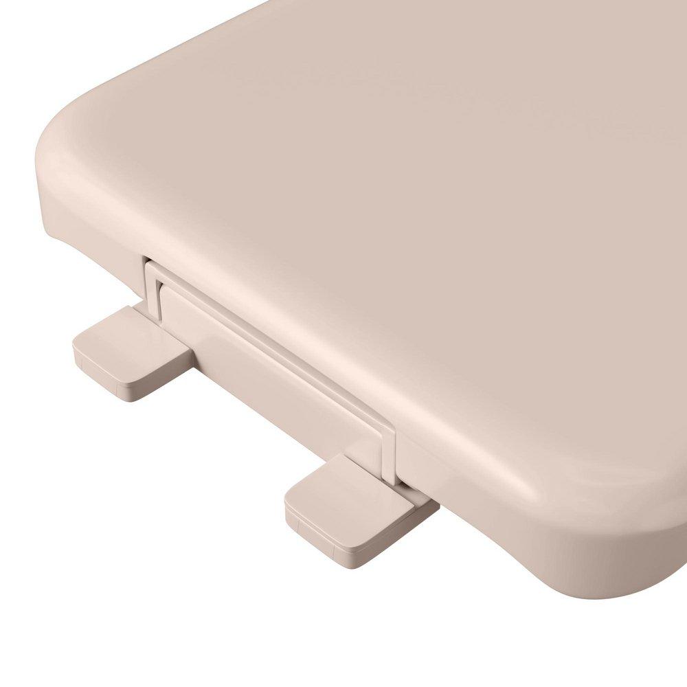 Elongated Square Closed Front Toilet Seat with Slow-Close in Bone 