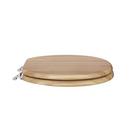 Round Closed-Front Toilet Seat and Lid in Rattan Wood 