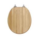 Round Closed-Front Toilet Seat and Lid in Rattan Wood 