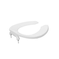 Round Plastic Open Front Toilet Seat in White